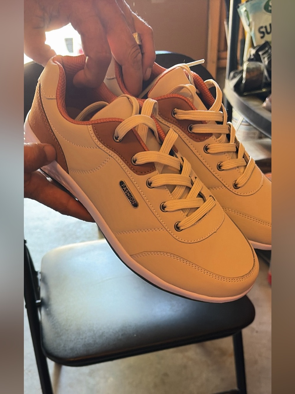 Men's Casual Fashion Sneakers in Light Beige size 9